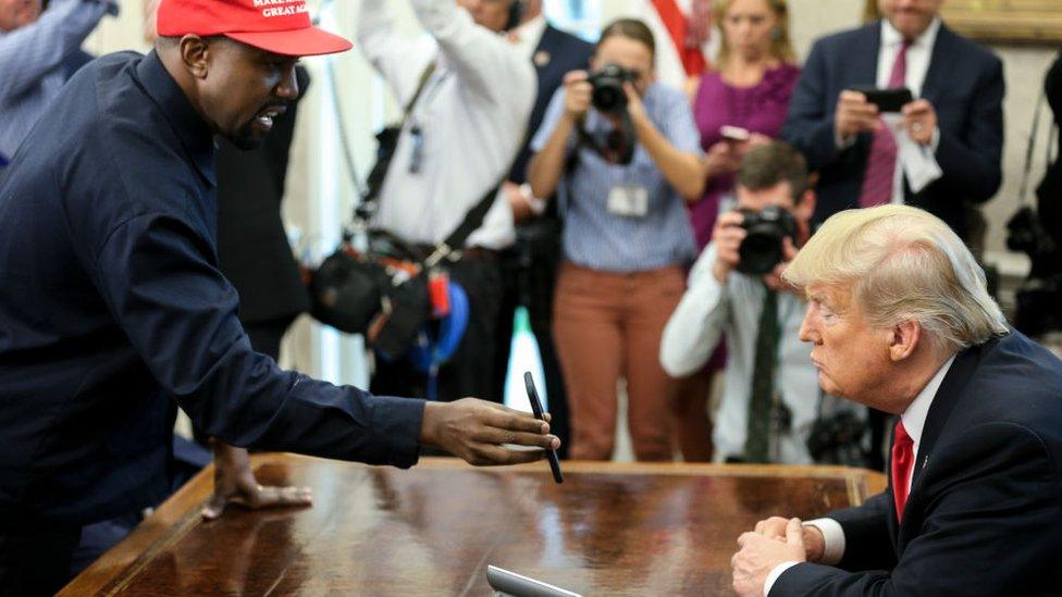 kanye and donald trump.