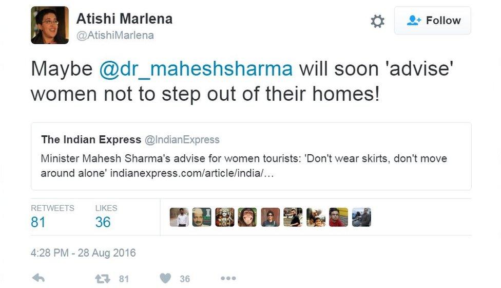 Maybe @dr_maheshsharma will soon 'advise' women not to step out of their homes!