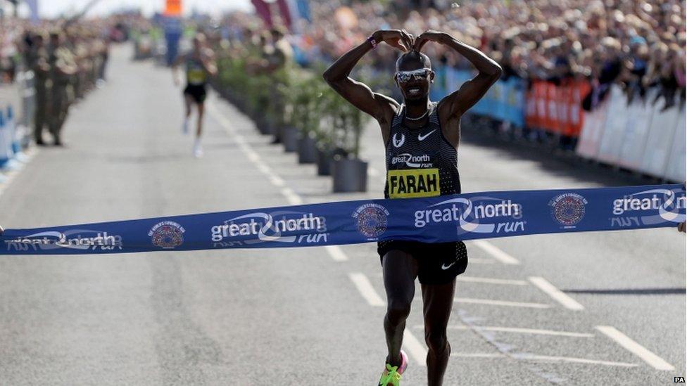 Mo Farah Wins Great North Run2016