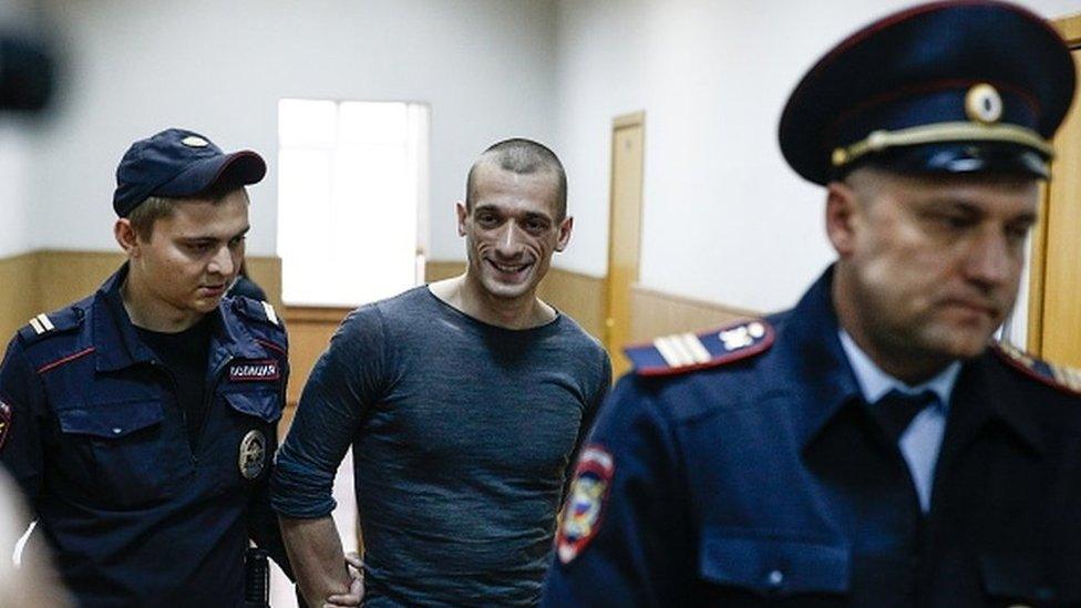 Petr Pavlensky in court May 2016