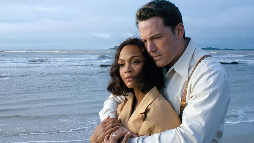 Ben Affleck with Zoe Saldana in Live by Night