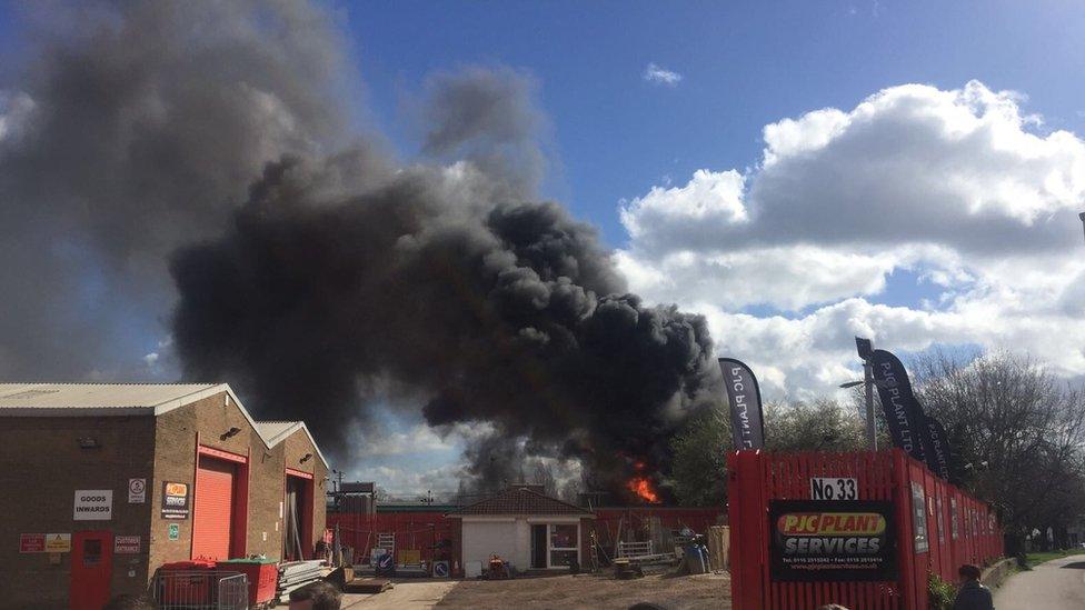 Fire at the substation on Ravensbridge Drive in Leicester