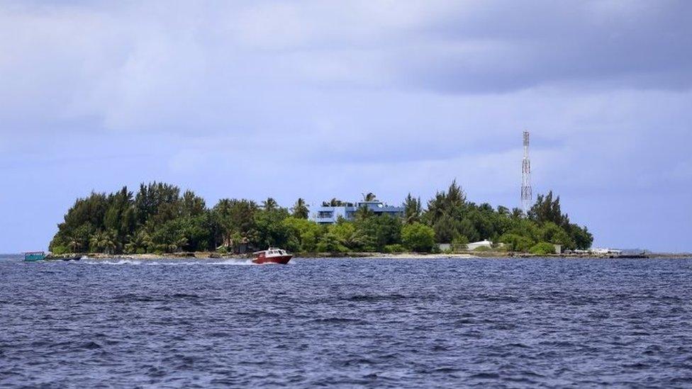 Maldives' Ibrahim Nasir International Airport located on Hulhule Island (24 October 2015)