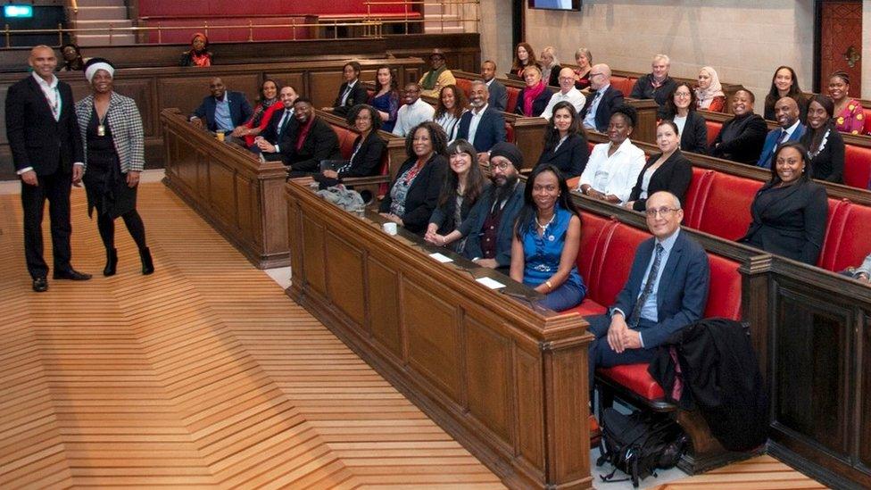 Marvin Rees and Asher Craig at a BAME meeting