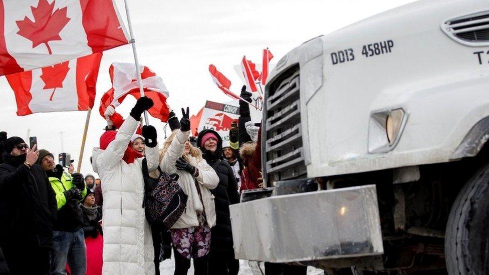 Protesters in downtown Ottawa over the weekend