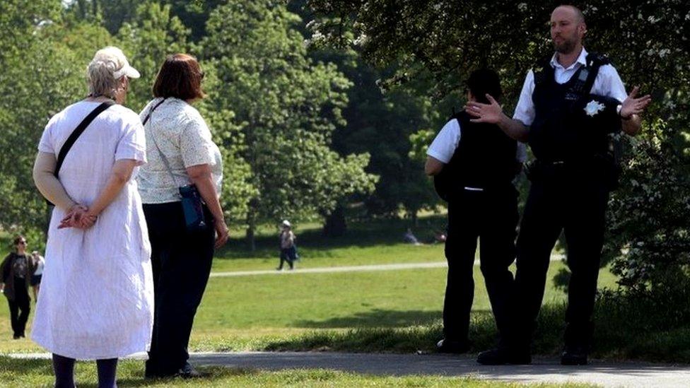 Police in London park