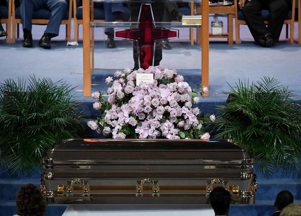 Aretha Franklin's casket