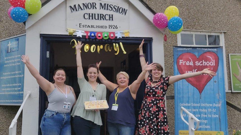 Volunteers who run the school uniform bank in Laindon