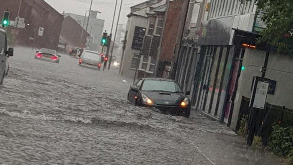 Under water street in Beeston