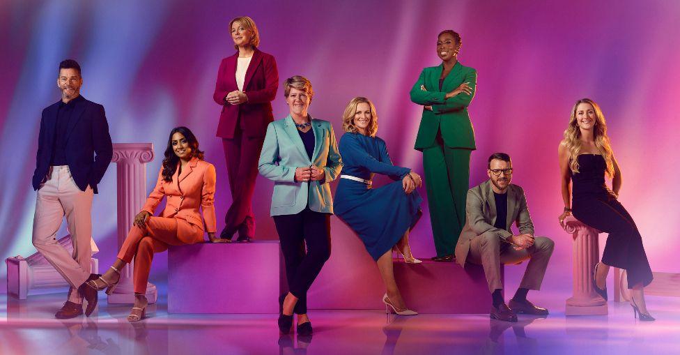 Fred Sirieix, Isa Guha, Hazel Irvine, Clare Balding, Gabby Logan, Jeanette Kwakye, JJ Chalmers, Laura Kenny