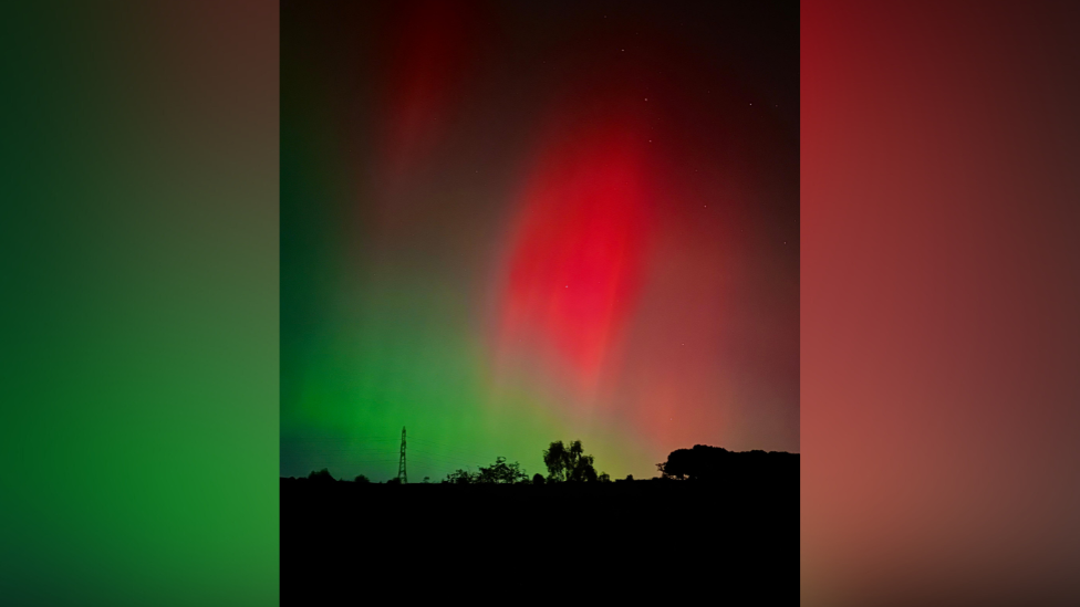 Red and green sky in Deepcar.