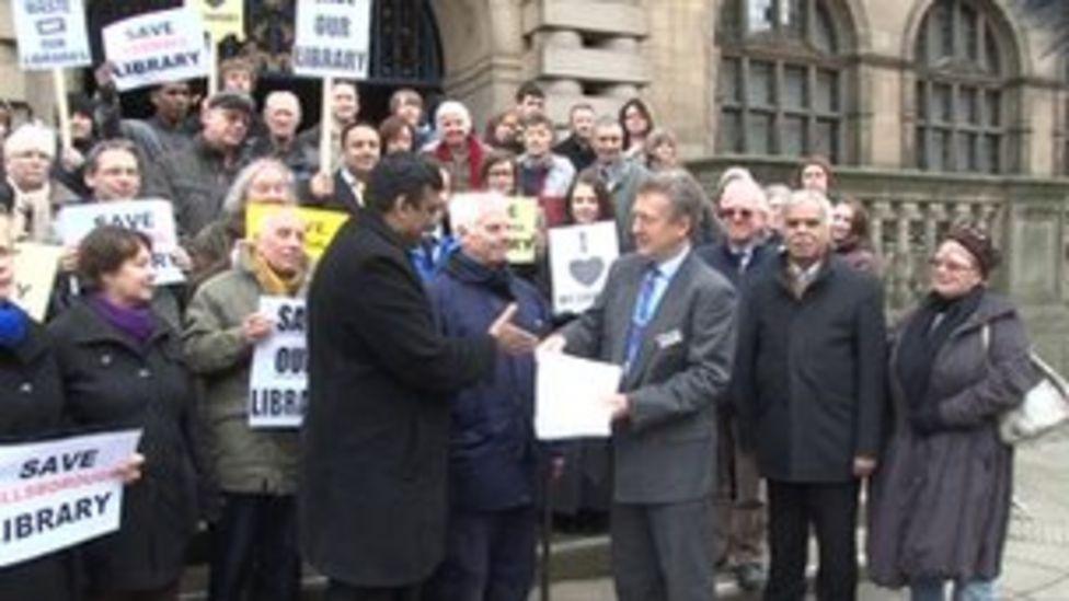 The 10,000 signature petition was handed over by protestors at Sheffield Town Hall