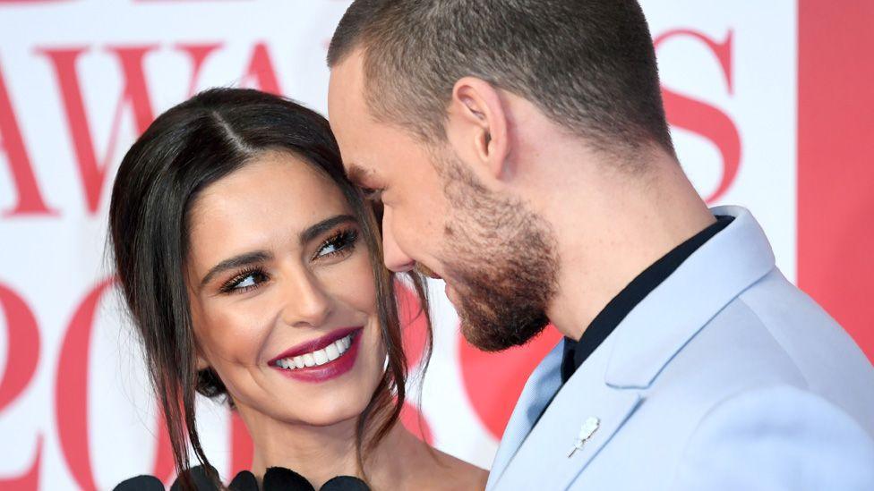 Cheryl and Liam looking at each other lovingly on the Brit Awards red carpet in 2018