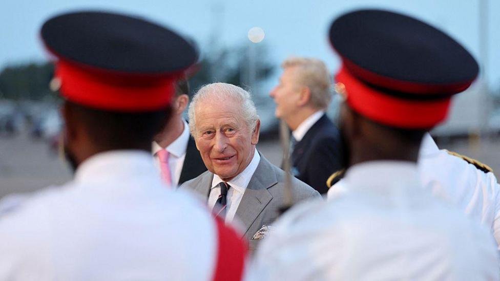 Thumbnail for King arrives in Bermuda after ending US trip with visit to small town America