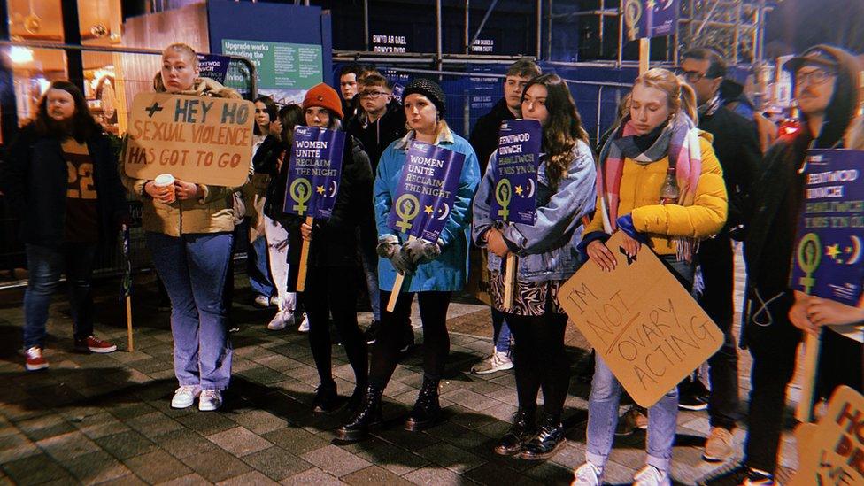 Sophie Morgan helped organise women's safety protests in Swansea