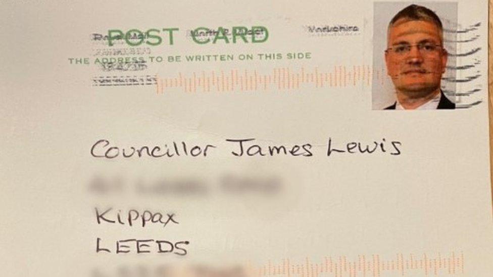 Postcard to James Lewis