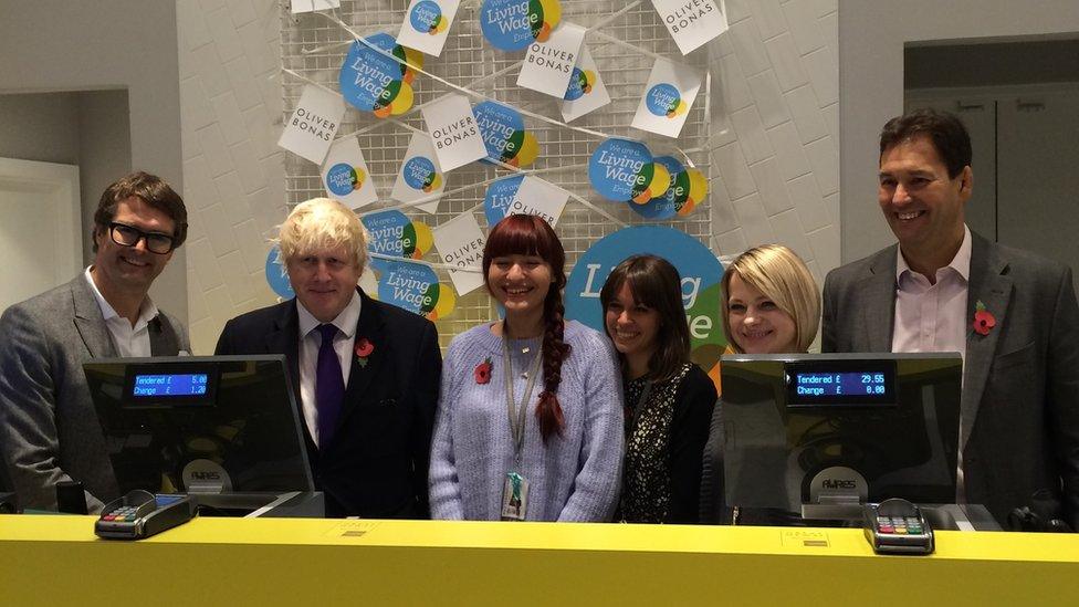 Boris Johnson attended an event at Oliver Bonas, a retailer signed up to the London living wage