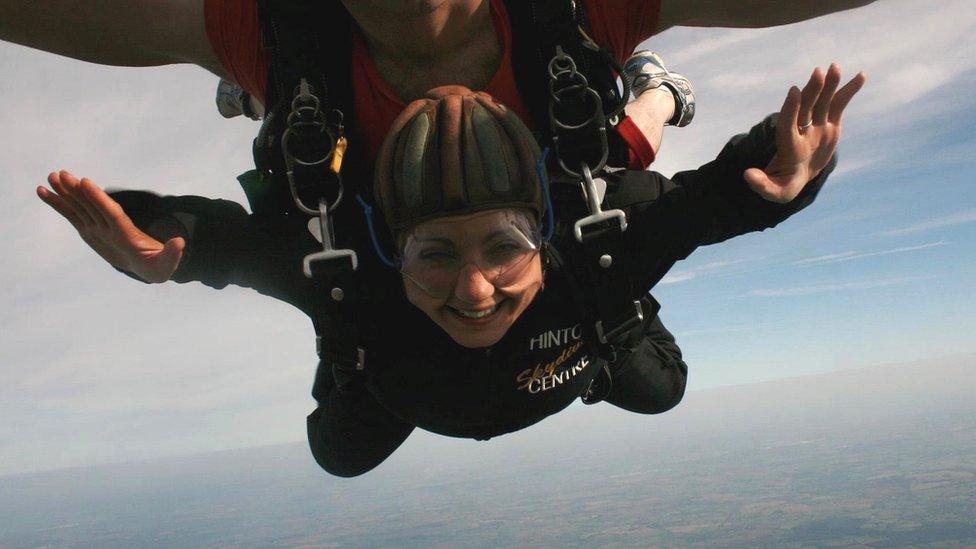 Claire skydiving