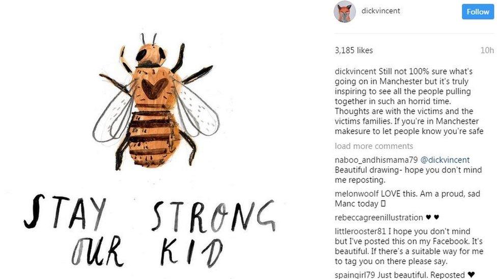 Bee image: "Stay strong our kid"