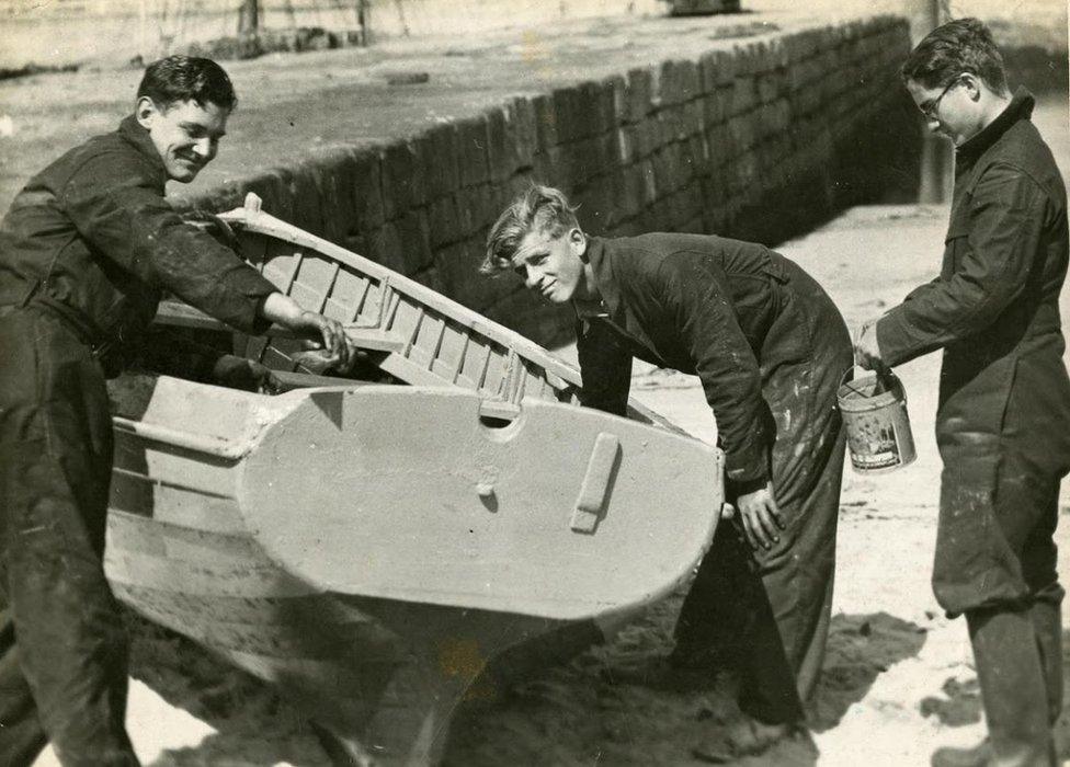 Prince Philip at Hopeman Harbour