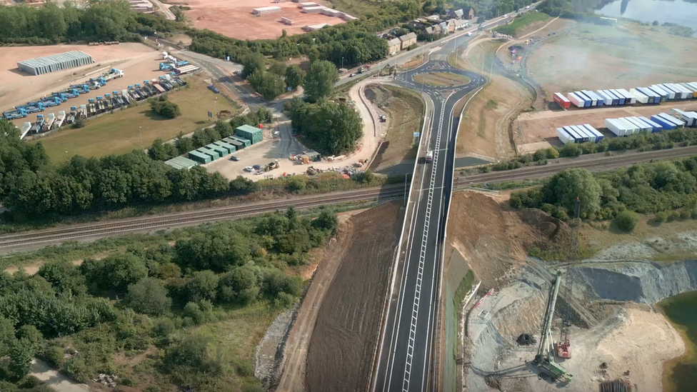 King's Dyke bridge aerial photograph