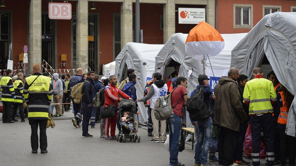 Medical tents at Munich station