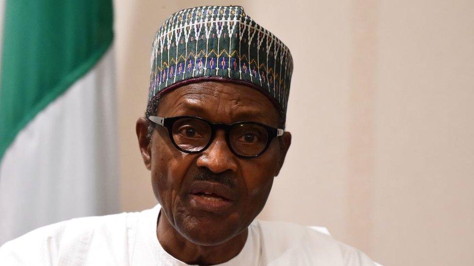 Nigerian President Muhammadu Buhari speaks during a joint press conference in Abuja, on August 31, 2018.