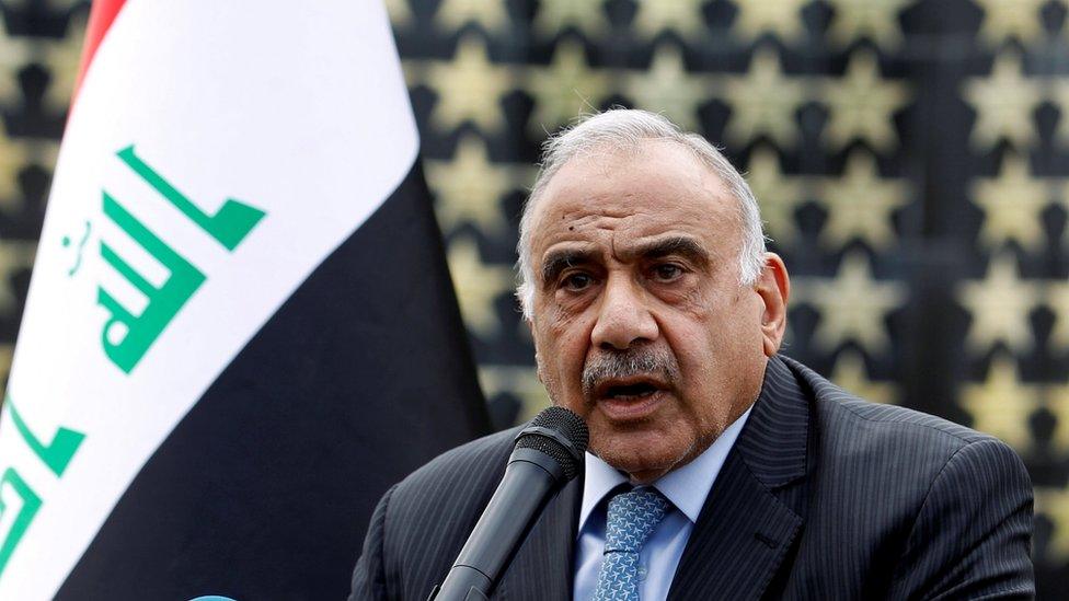 Iraqi Prime Minister Adel Abdul Mahdi speaks in Baghdad, Iraq, on 23 October, 2019.