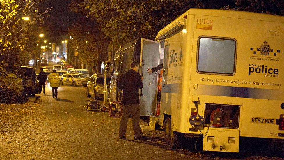 Investigators in Luton