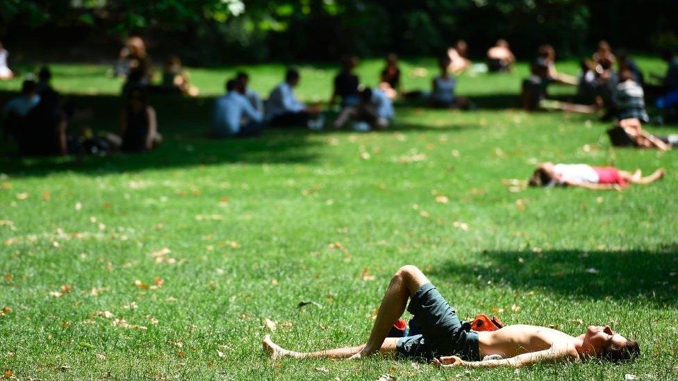 Sunbathers St James's Park London