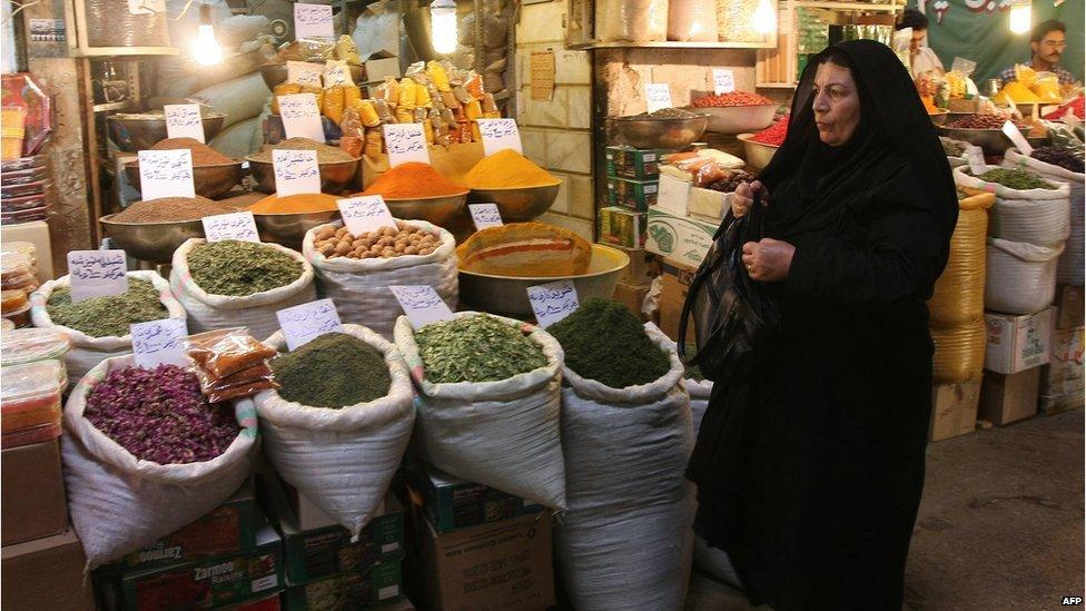 Iranian woman at a bazaar in Isfahan (file photo)