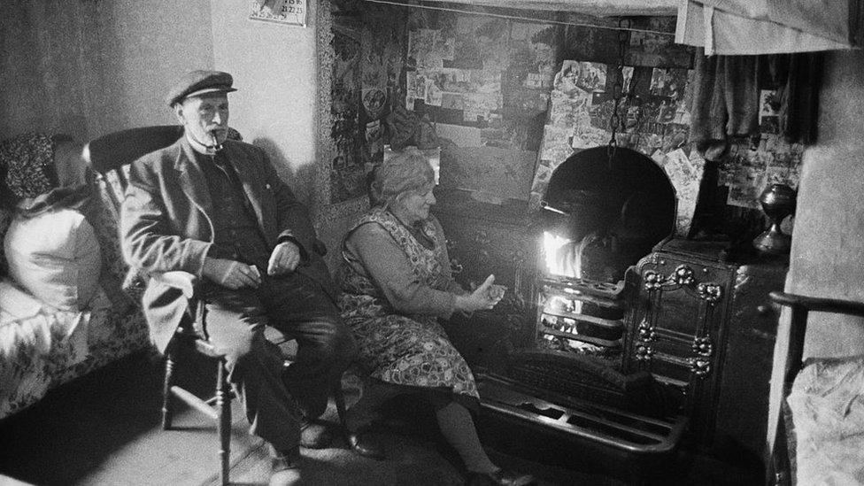 A couple at their home in Capel Celyn on 27 February 1957