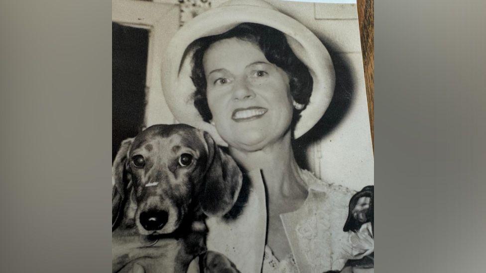 Muriel McKay with her dogs