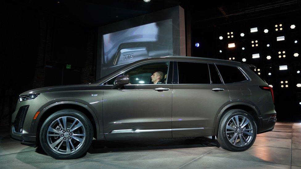 Cadillac's new XT6 crossover is revealed at the Garden Theater during the 2019 Detroit Auto Show in Detroit, Michigan, on January 13, 2019, one day before the start of the North American International Auto Show.