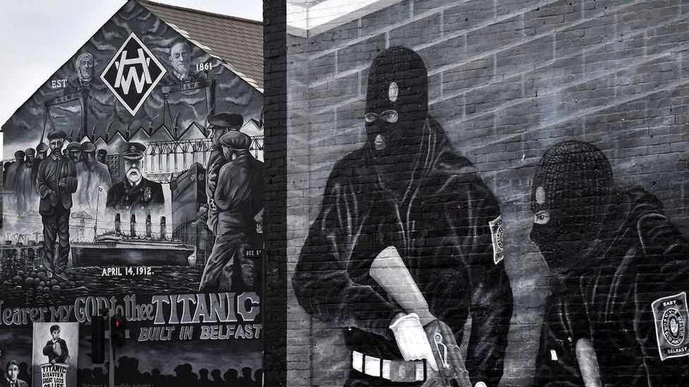 Murals on the Newtownards Road in east Belfast