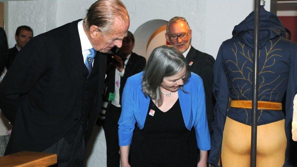 Prince Philip on a visit to the Yorkshire Museum in York in 2012