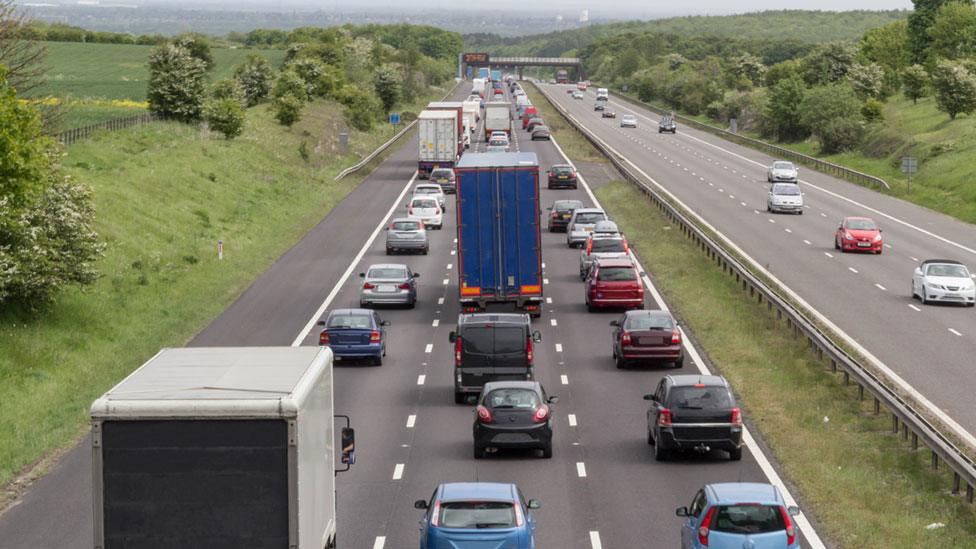 Cars on a busy road