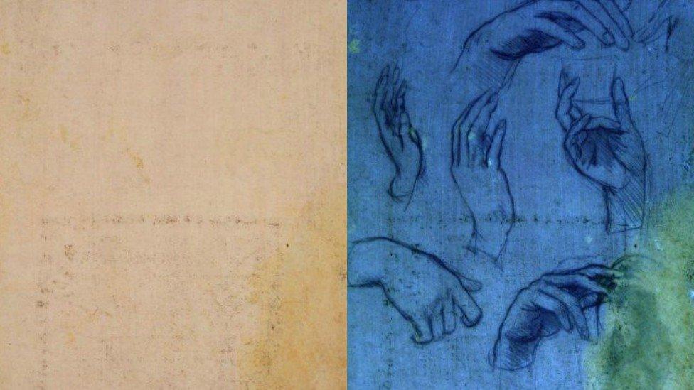 Studies of hands for the Adoration of the Magi