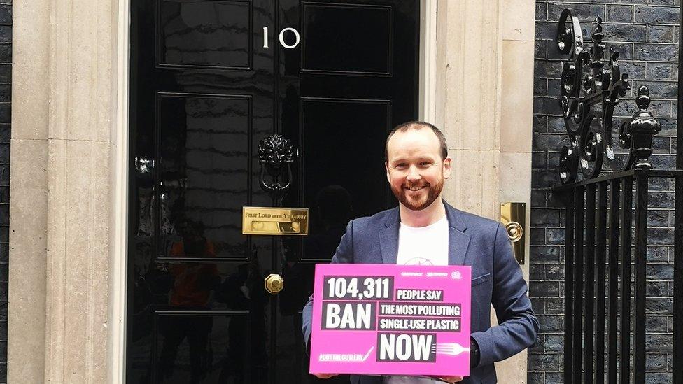 A man standing in front of No.10 Downing Street