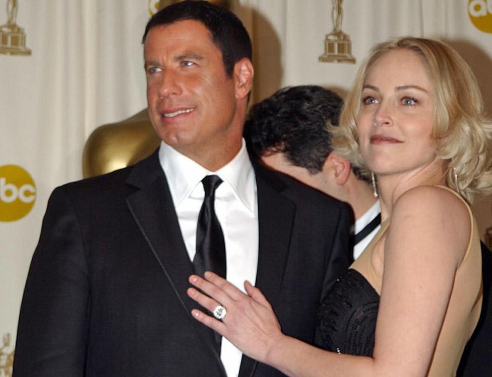 John Travolta and Sharon Stone at the 2002 Oscars