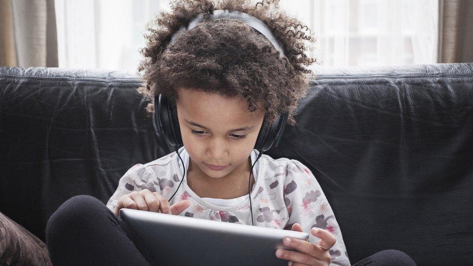 Child using a tablet