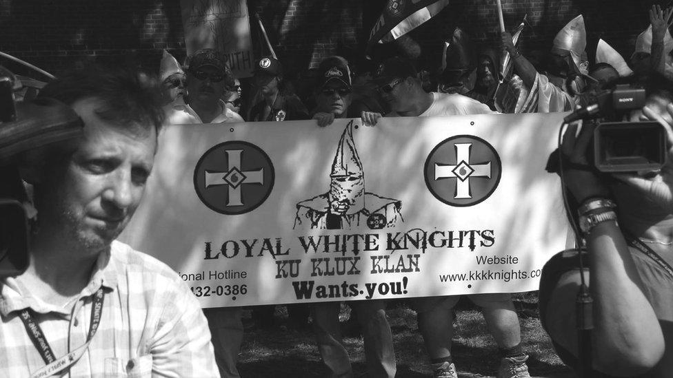 KKK supporters at the rally in Charlottesville