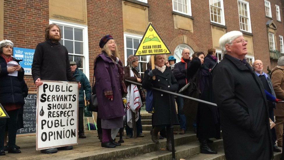 Protestors fear the application would lead to further plans for fracking