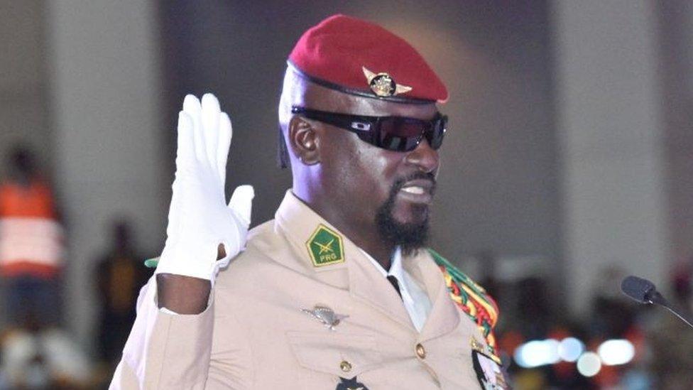 Mamady Doumbouya at his swearing in ceremony