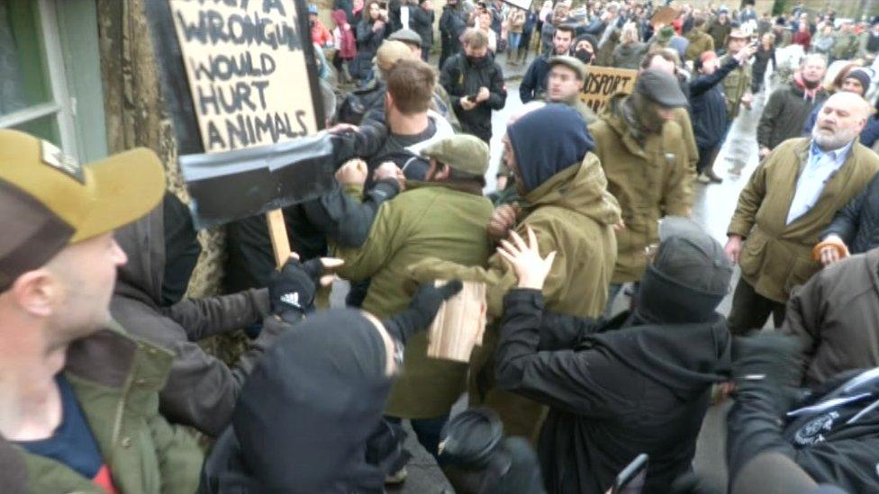 Clashes at Avon Vale Hunt meet in Lacock