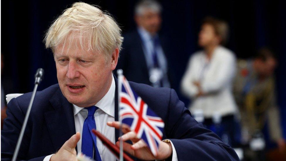 Boris Johnson at the Nato summit in Madrid