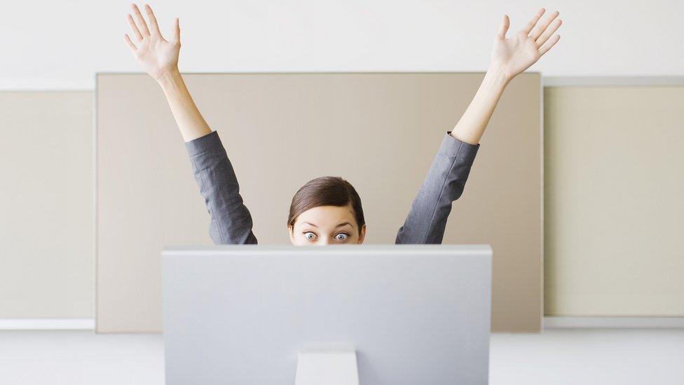 woman at her desk