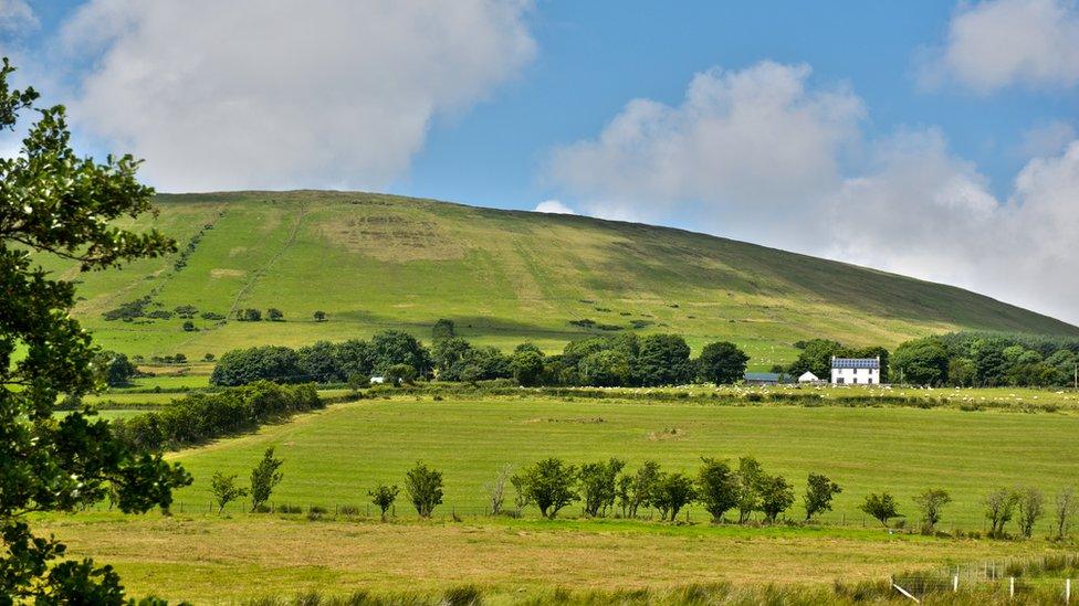 Rural scene near Ballycastle in County Antrim of Northern Ireland - stock photo