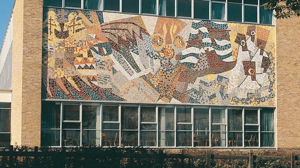 Mosaic on a school in Kettering