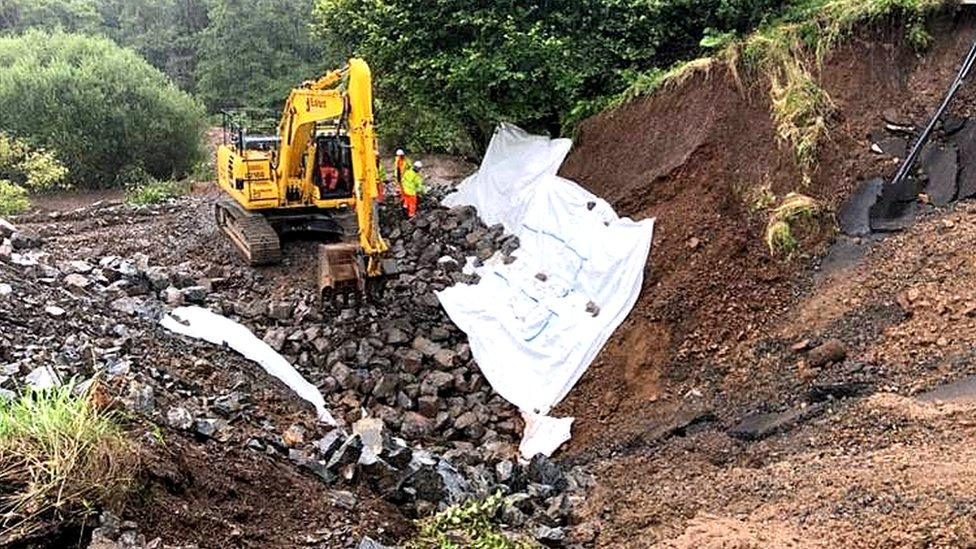 A68 repair work near Fala